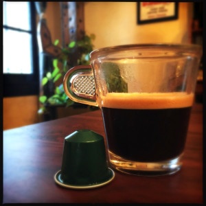 Fortissio Lungo Nespresso capsule and cup